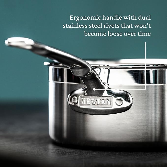 Hestan - ProBond Collection - Professional Clad Stainless Steel Sauce Pan, Induction Cooktop Compatible, 3 Quart - Image 4