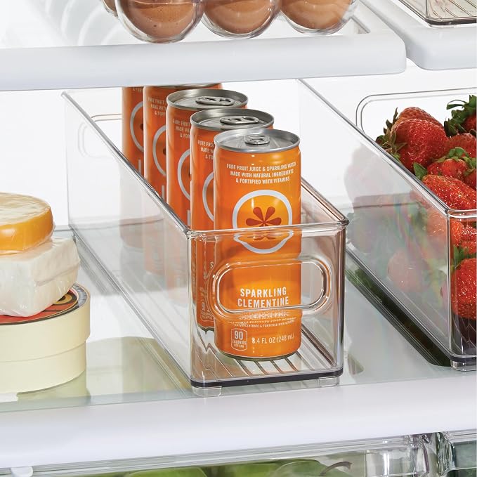 iDesign Stackable Fridge Bin with Handles, Set of 2, Clear | Ideal for Freezer or Pantry, Made in USA - Image 3