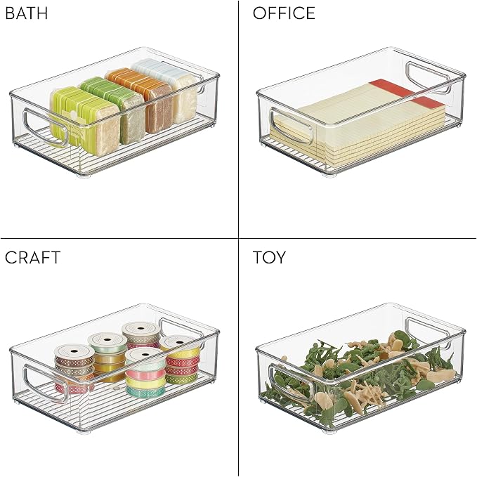 iDesign Stackable Pantry Bins with Handles, 4 Different Sizes, 4 Pack, Clear, Made in USA - Image 7