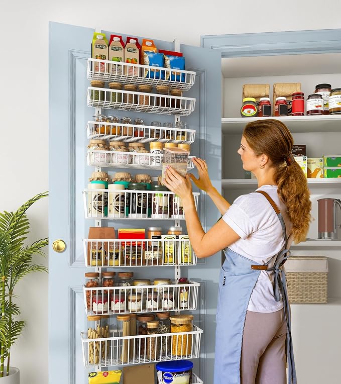 Mefirt White 9-Tier Over The Door Pantry Organizer, Pantry Organization - Image 7