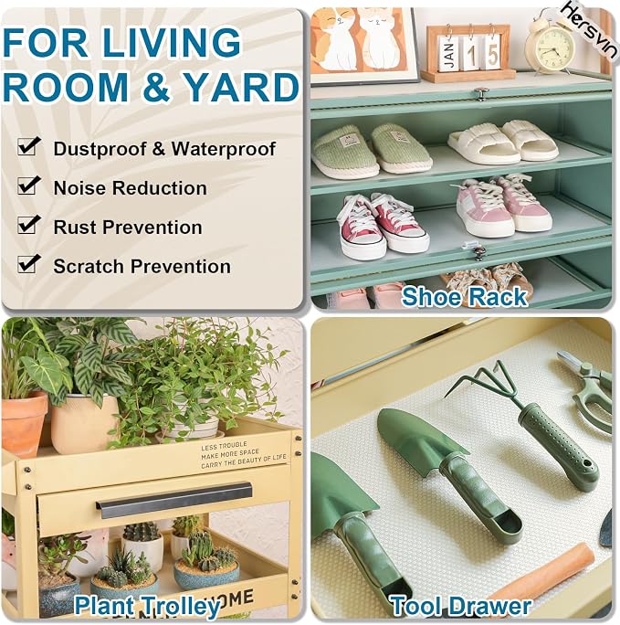 Hersvin Shelf Liners, 16in x 20ft Kitchen Drawer Mats, Non-Adhesive EVA Cupboard Protector, Cabinet Lining, Refrigerator Liner (Clear Dot, 40.7x610cm) - Image 9