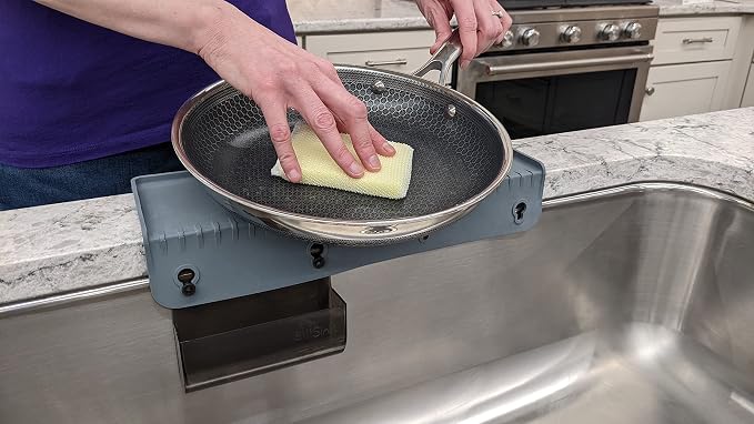 SiliSink Kitchen Sink Edge Protector, Splash Guard, 4in x 14in, Gray - Image 4