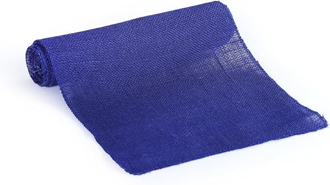 MDS® Pack of 5 Natural Burlap Table Runner, 12 x 108 Inch, Jute Rustic Farmhouse Boho Table Decor for Wedding Reception, Dining Table, Bridal Shower, Baby Shower & Party Decorations - Royal Blue - Image 4
