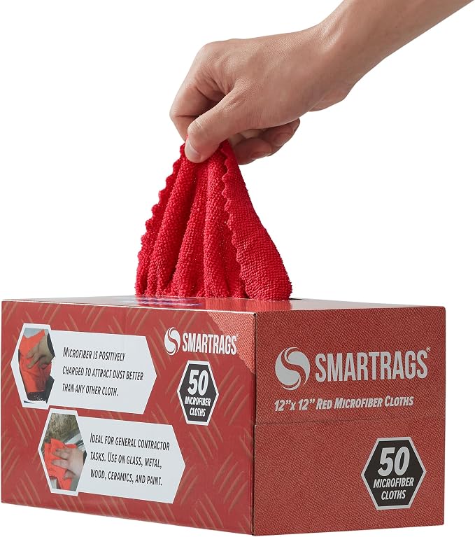 Arkwright Smart Rags Microfiber Cleaning Cloths, Pallet of 14400, Lint Free 180 GSM Reusable Towels for Auto, Office and Household Cleaning, 12 x 12 in, Red - Image 3