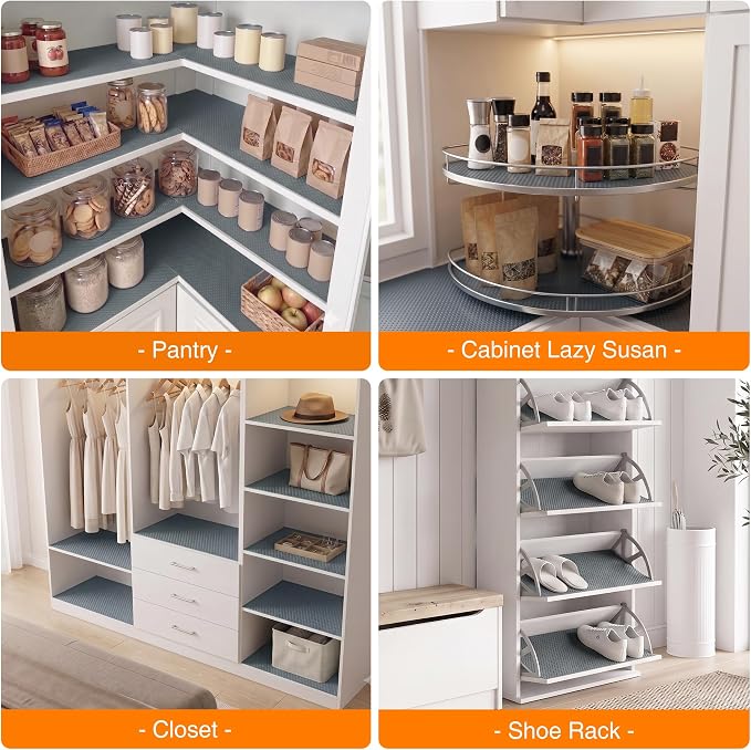 FLPMIX 11" Cabinet Drawer Liner Dark-Grey: Easy Cut Shelf Liners 11" x 240" - Image 8