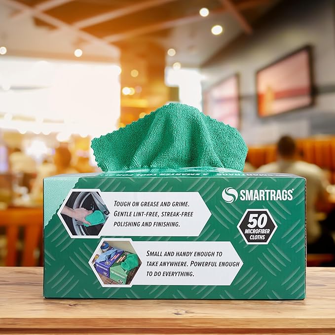 Arkwright Smart Rags Microfiber Cleaning Cloths Bulk, Case of 400, Lint Free 180 GSM Reusable Towels for Auto, Office and Household Cleaning, 12 x 12 in, Green - Image 4