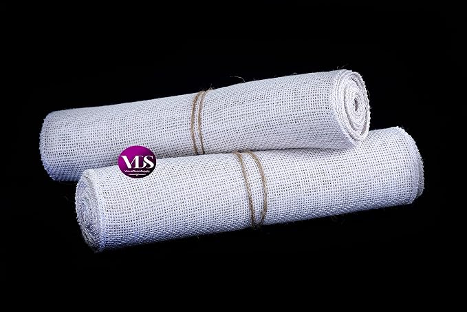 VDS Pack of 25, Burlap Table Runner 100% Natural Jute Rustic Hessian Table Cloth Centrepiece for Wedding Bridal Shower Birthday Event Party Banquet Table Decoration (Size 12X108 Inch)(White) - Image 5