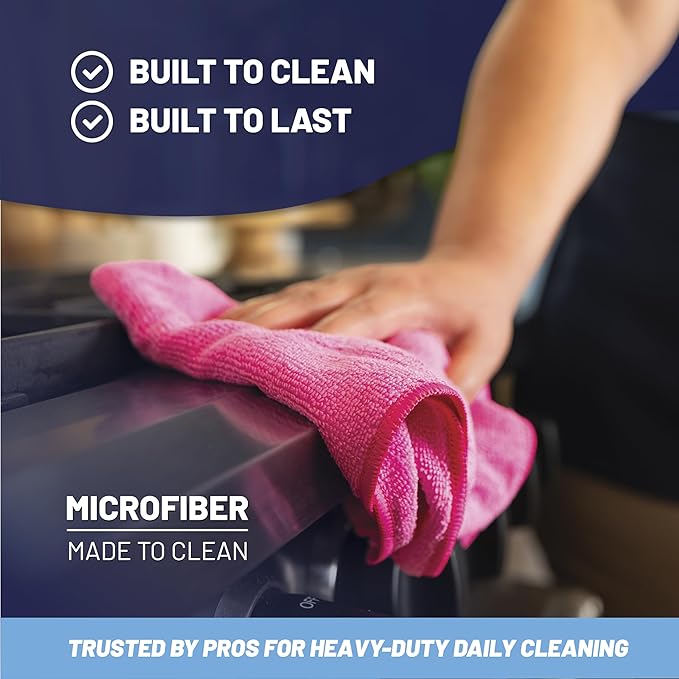 Microfiber Wholesale 16" x 16" Pro Multi Surface Microfiber Towels Bulk | Case: 216 Qty (Black) - Image 4