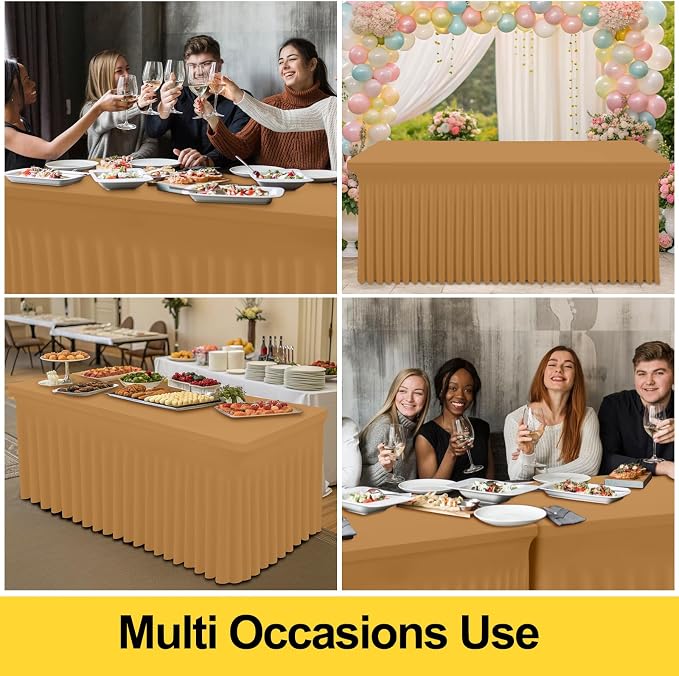 Smiry Spandex Elastic Fitted Table Cloth Skirt for 6FT Rectangle Table - Image 7