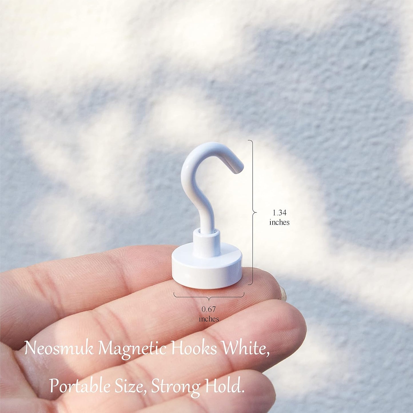 Neosmuk Magnetic Hooks,30lb+ Heavy Duty Earth Magnets with Hook for Refrigerator, Extra Strong Cruise Hook for Hanging, Magnetic Hanger for Curtain, Grill (Creamwhite, 15 Pack)