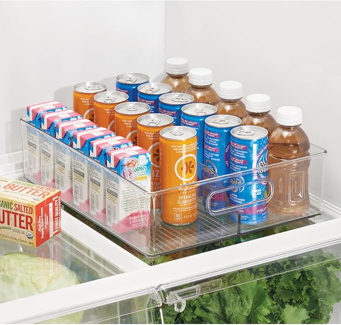 iDesign Divided Pantry Bin with Handle, Clear - Image 3