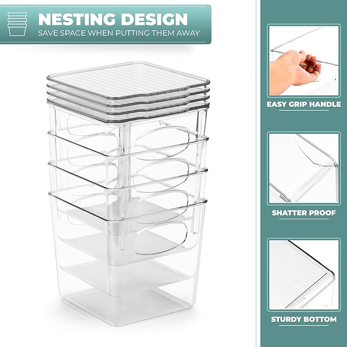 Sorbus Small Plastic Storage Bins - Kitchen Organization, Pantry & Refrigerator Bins (2 Pack) - Image 6