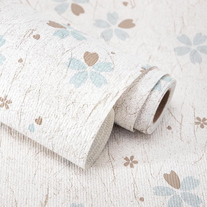 RAY STAR 12X120 Inch Shelf Liner for Kitchen Cabinets, Non-Adhesive Cabinet Liner Washable, PVC Drawer Liner for Dresser Non-Slip Bathroom (Floral)(5 Roll) by RAYSTAR