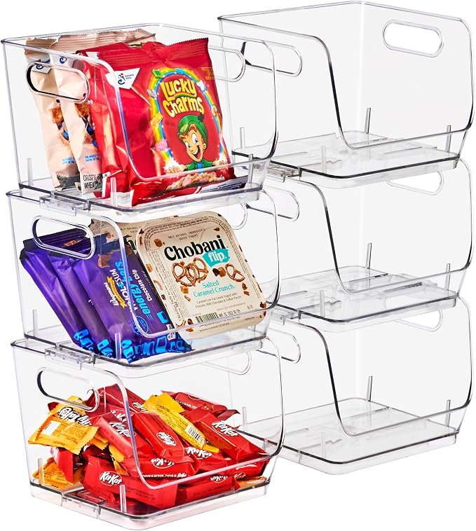 Sorbus Clear Pantry Organizer with Stackable Storage Bins, Open Front - Image 3