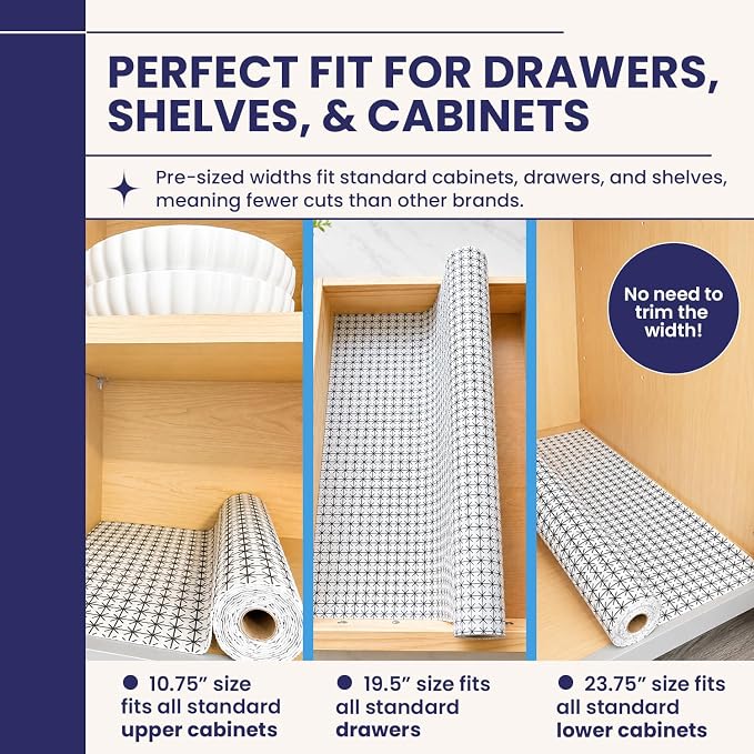 Adhesive Shelf Liner - Midnight Grid, 10.75in x 6ft, 2-Pack - Image 2