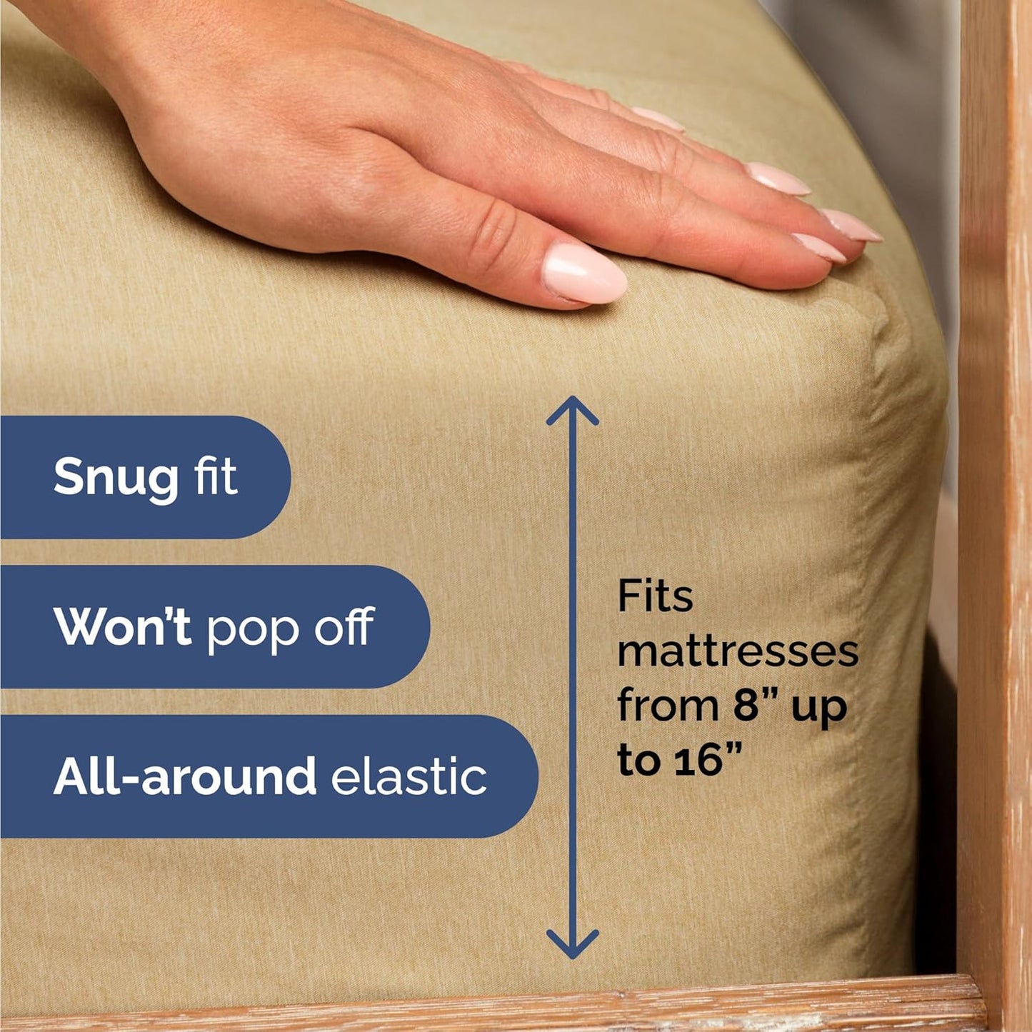 Queen Size 4 Piece Sheet Set - Comfy Breathable & Cooling Bed Sheets Set - Hotel Luxury Bedding for Women, Men, Kids, Teens, Boys & Girls - Deep Pockets, Soft & Wrinkle Free - Tan (Heathered Sheets)