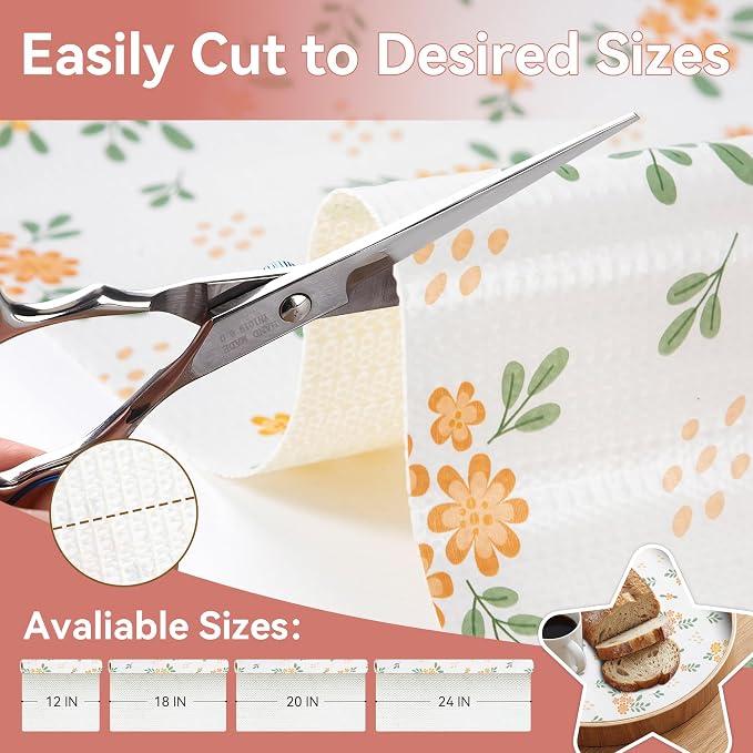 RAY STAR 12 Inch x 10 Ft Shelf Liner for Kitchen Cabinets, Non-Adhesive Cabinet Liner Washable, Drawer Liner for Dresser Non-Slip Bathroom [Orange Honey Blossom] - Image 3