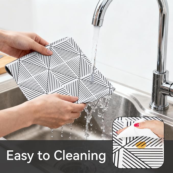 FIFTY FEET 12"x120" Non-Adhesive Shelf Liner for Kitchen Cabinets and Drawers, Washable Non-Slip PVC Cabinet Liner (Black Modern)(10 Roll) - Image 4