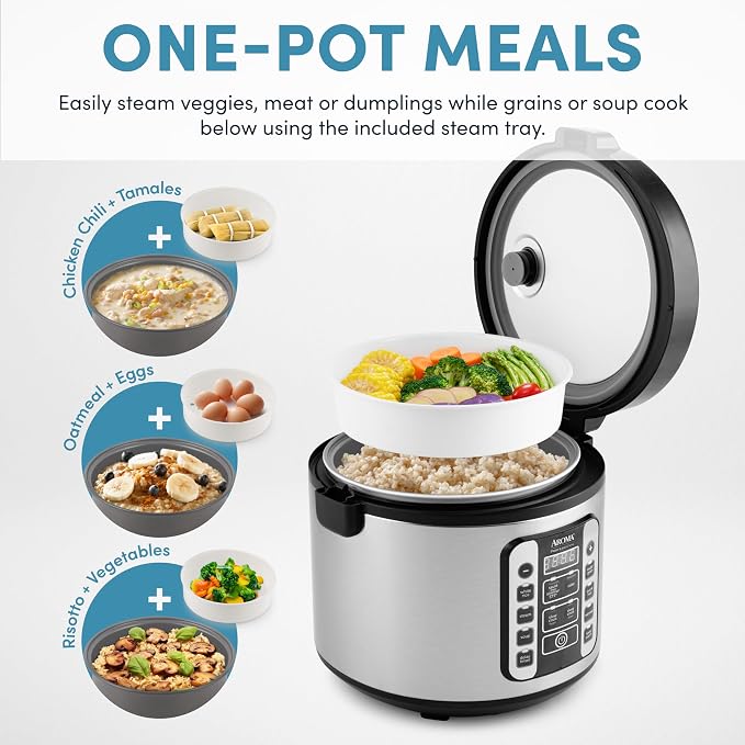 Aroma Housewares AROMA® Professional 20-Cup (Cooked) / 5Qt. Digital Rice Cooker, Steamer, and Slow Cooker Pot with 10 Smart Cooking Modes, Including Sauté-then-Simmer® - Image 2