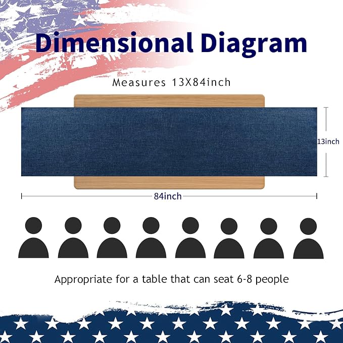 Blue Table Runner Burlap Roll Navy Farmhouse Table Linens 2 Pack 13x84 Inch - Image 3