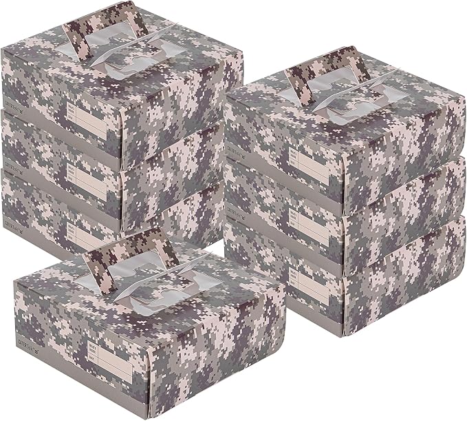 Restaurantware-Cater Tek 9 x 9 x 3.5 Inch Cake Boxes, 50 Take Out Containers - Display Window, Pop-Up Handles, Camouflage Paper Pastry Boxes, Grease Impermeable, Shipped Flat by Restaurantware