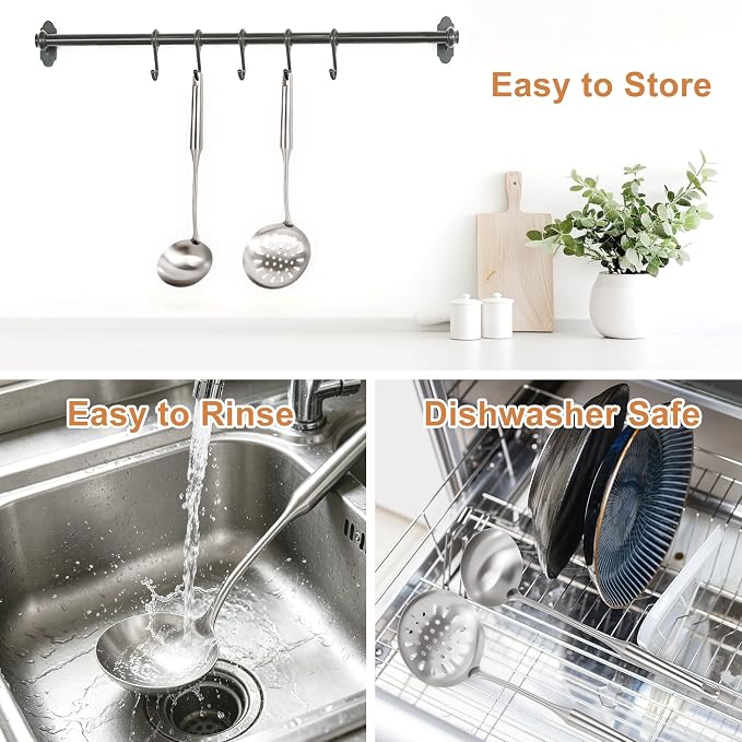 304 Stainless Steel Cooking Utensils Set, Stainless Steel Kitchen Utensils Set Cookware, Cooking Utensils Set Stainless Steel (2, silver) - Image 3