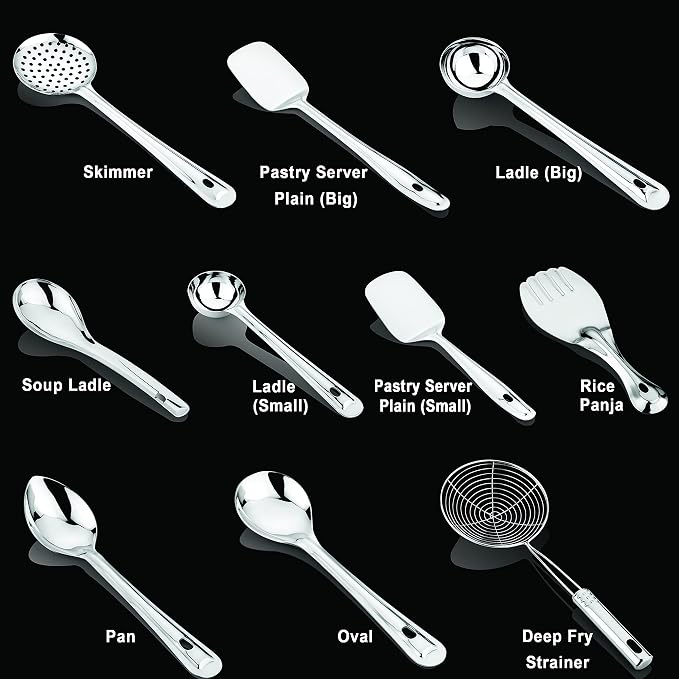 SPRINGWAY - Brand of Happiness | Stainless Steel Chef Choice Cooking & Serving Spoon (Set of 10) - Image 4