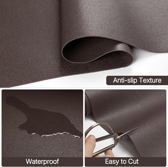 WochiTV Shelf Liner for Cabinets, Drawer Non Adhesive Non Slip Foam Mat for Kitchen, Pantry, Bathroom, Cupboard, Garage, Closet, Shelves, Drawer, Tool Box, Brown 17.5 x 354 inches - Image 6