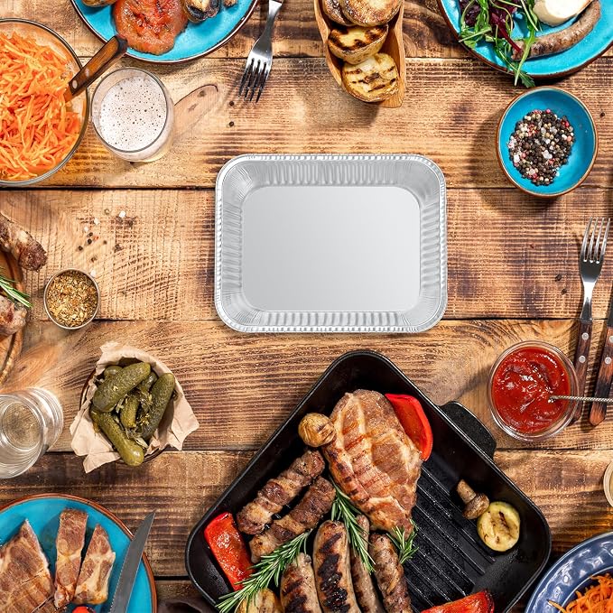 WANBAO 8.3"x6.2" 2.25LB Disposable Tin Foil Pans with Lids, 150 PACK | Aluminum Pans To Go Containers for Cooking, Baking, Catering Party Meal Prep, Take Out - Image 5