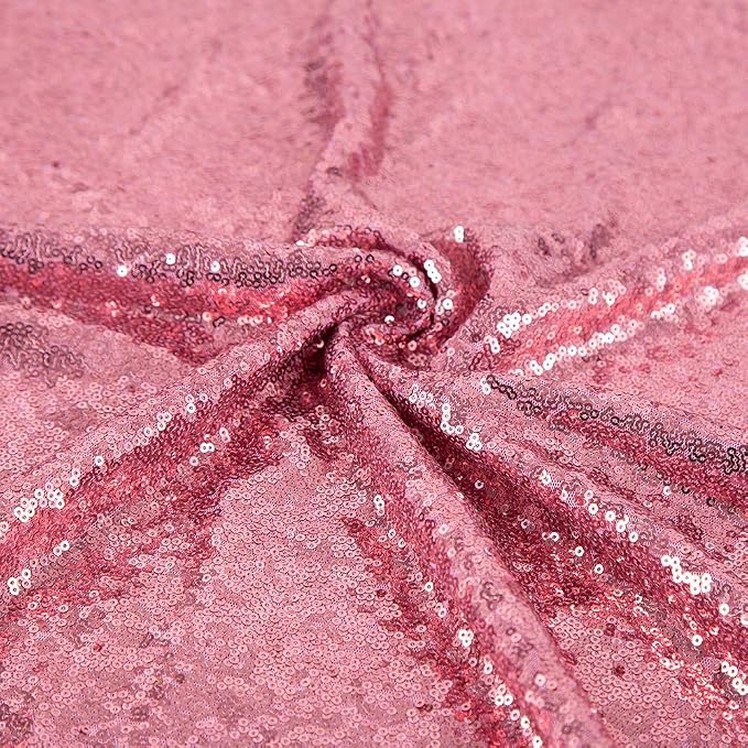 JYFLZQ Pink Sequin Tablecloth, Glitter Party Table Cover 120 Inch Round - Image 6
