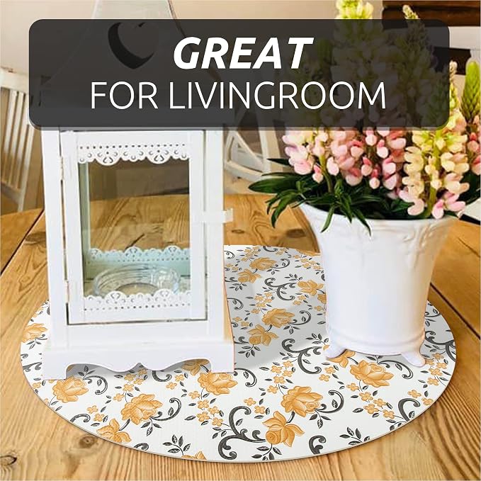 FIFTY FEET 18X96 Inch Shelf Liner for Kitchen Cabinets, PVC Drawer Liner for Dresser Non-Slip Bathroom, Non-Adhesive Cabinet Liner Washable (Yellow Floral)(8 Roll) - Image 5