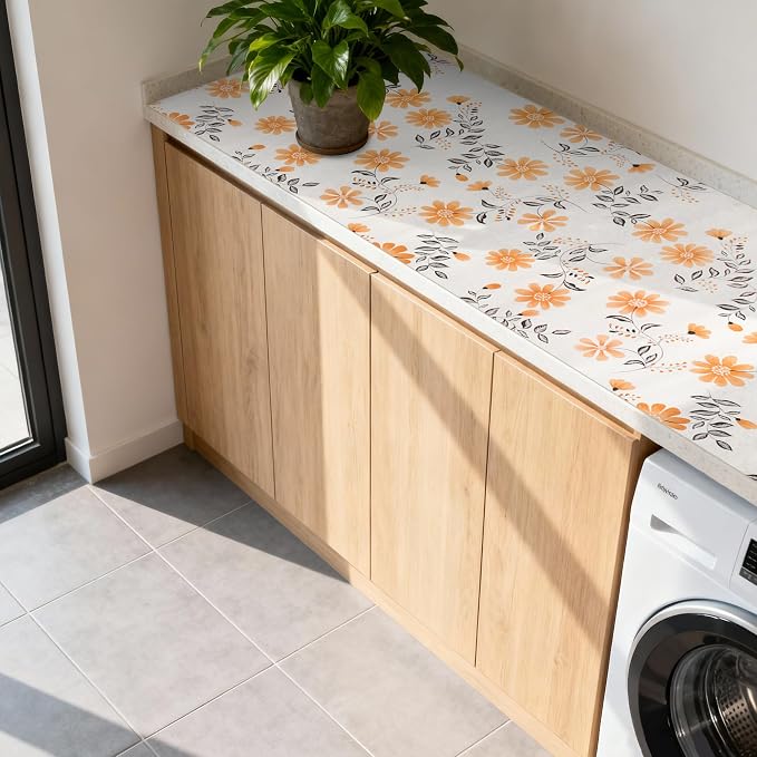 RAY STAR 20" x 10 Ft Shelf Liner for Kitchen Cabinets, Non-Adhesive Cabinet Liner Washable, Drawer Liner for Dresser Non-Slip Bathroom [Amber Blossom](3 Rolls) - Image 8