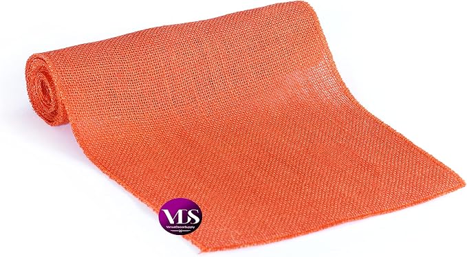 VDS Pack of 12, Burlap Table Runner 100% Natural Jute Rustic Hessian Table Cloth Centrepiece for Wedding Bridal Shower Birthday Event Party Banquet Table Decoration (Size 12X108 Inch)(Orange) - Image 4