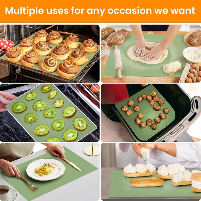 Cut to Size Silicone Baking Mat Roll-Best German Silicone - Heat Resistant Silicone Baking Macaron Mat,Non-stick Pastry Mat, Reusable Dough Mat for Rolling - Image 7