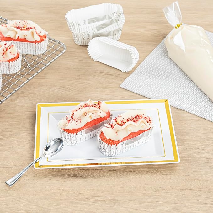 Restaurantware-Premium 3-inch Baking Cups: Regular-Ridged Elliptical Paper Baking Cups Perfect for Muffins, Cupcakes or Mini Snacks - Black & White Press Print Design - Disposable - 200-CT - Image 7