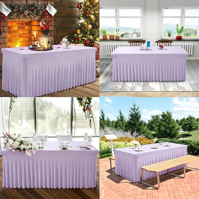 BDDC One-Piece Spandex Table Cloth Skirt for 8FT Rectangle Tables - Image 6