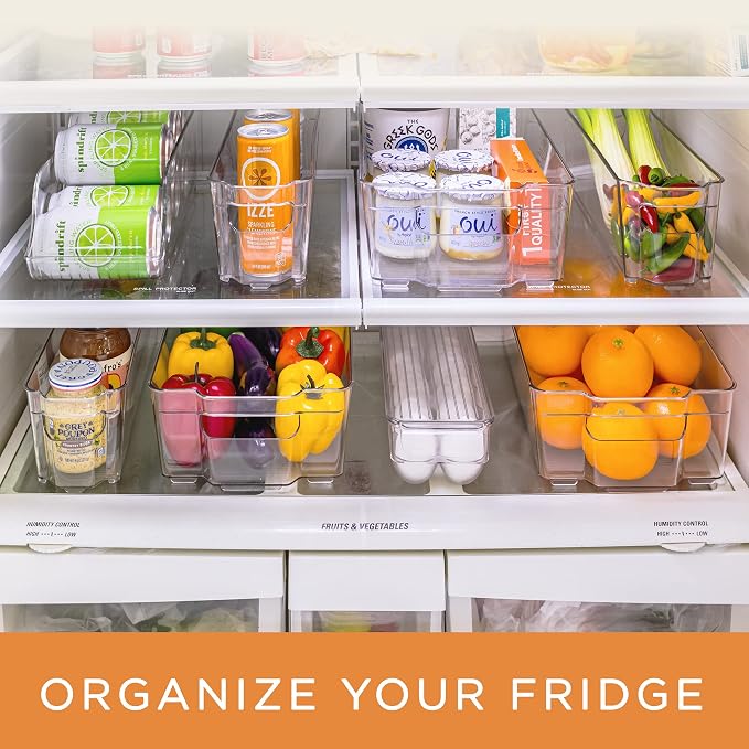 Sorbus Fridge Organizers and Storage Bins for Pantry & Fridge (8 Piece Set) | Stackable design maximizes shelf and cabinet space; useful for refrigerator, freezer and household organization. - Image 8
