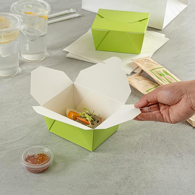 Restaurantware Paper Rectangle 1 Bio Box Take Out Container, 200 Ct - Image 5