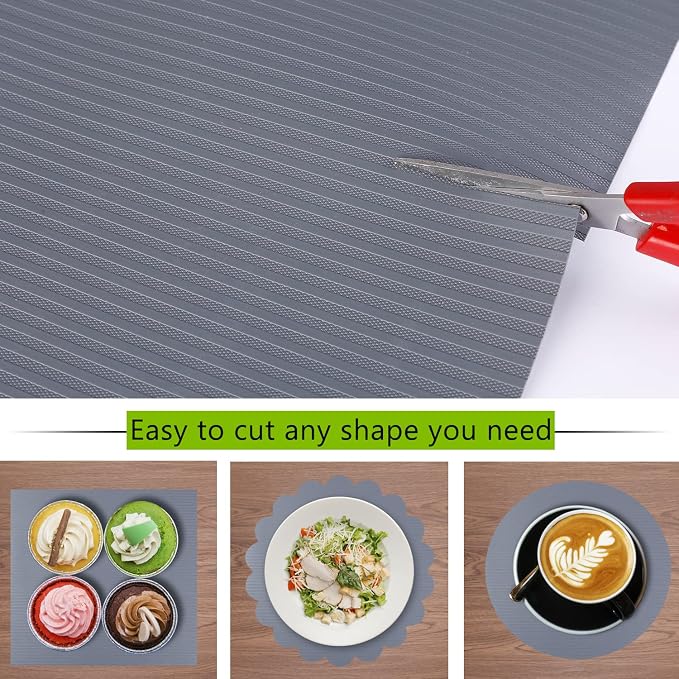 Anze Non Adhesive Shelf Liner for Kitchen Cabinets, Gray, 23.6 x 157.5 in - Image 5