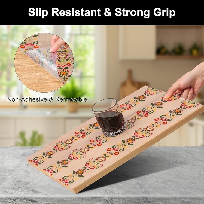 Cooyes Shelf Liner – Non-Slip Cabinet & Drawer Liner for Kitchen – Non-Adhesive Waterproof Shelf Paper with Modern Pattern – Durable EVA Cabinet Mat – Easy to Cut (Sunflower,11.8" W x 118" L) - Image 2