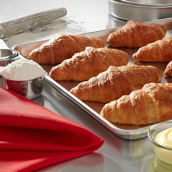 Last Confection 18" x 26" Commercial Grade Baking Sheet Pans, 8 Pack - Aluminum Full-Size Rimmed Cookie Sheet Trays - Image 3