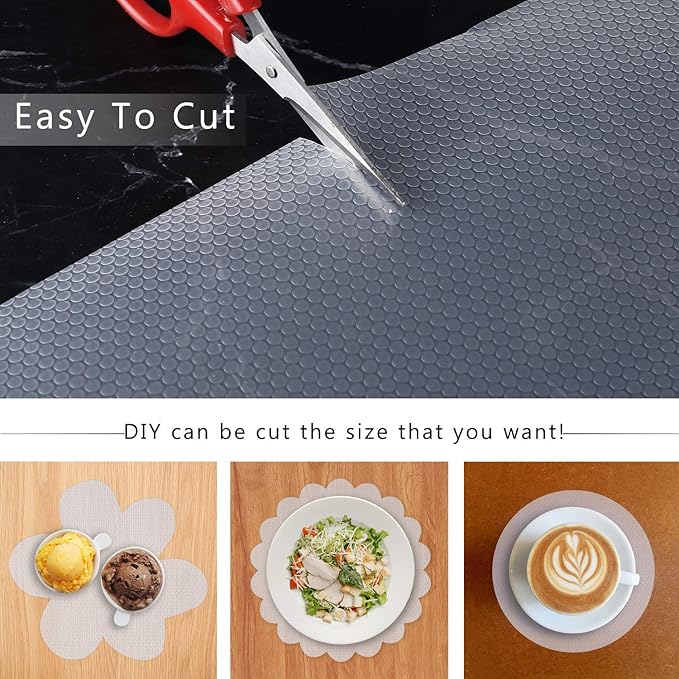 Shelf Liner Kitchen Cabinet Drawer Mat, 17.5"W x 393.7"L Non Adhesive Clear - Image 3