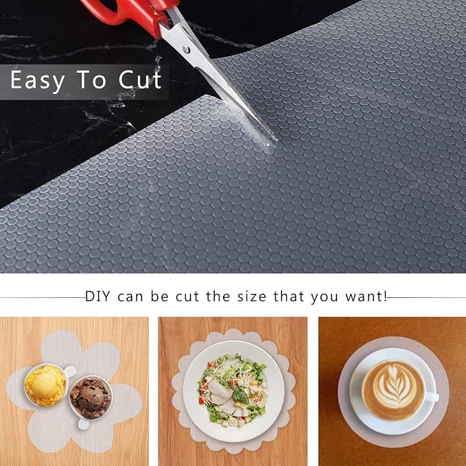 Shelf Liner Kitchen Cabinet Drawer Mat, 23.6"W x 78.7"L Non Adhesive Clear - Image 3