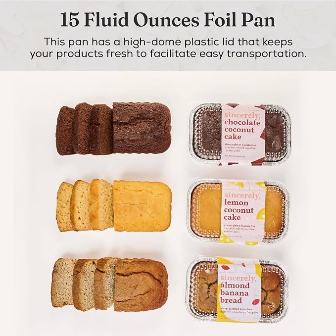 KitchenDance Disposable 1 Lb Mini Loaf Pan with Clear Lid - 15 Ounces Aluminum Foil Mini Loaf Baking Pan with High Dome Lid, Aluminum Foil Pans for Baking, Cooking, Storing 100 Count - Image 5