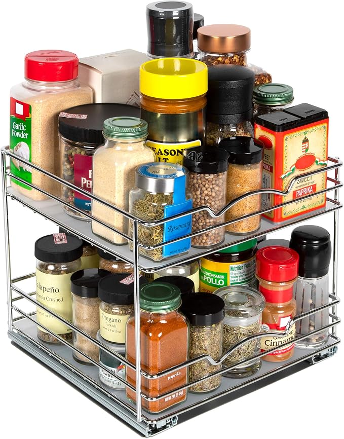 Pull-Out Cabinet Spice Rack Organizer 2-Tier, 10 ½"W x 10 ⅜"D x 8 ⅞"H - Image 8