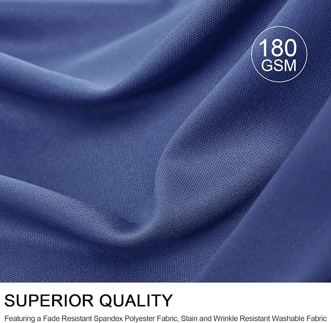 Spandex Tablecloth 8FT Rectangle Table Cover 4 Pcs Navy Blue Wrinkle-Free - Image 7