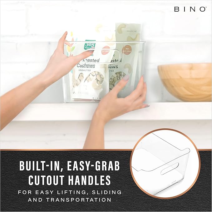 BINO | Plastic Organizer Bins, X-Small - 4 Pack | THE SOHO COLLECTION | Multi-Use Organizer Bins | Pantry & Freezer Bin | Plastic Storage Containers | Bin for Home & Kitchen Org - Image 3