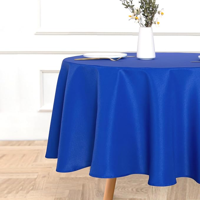 sancua Round Tablecloth 70 Inch Fits 20-58 Inch Tables, Royal Blue - Image 2