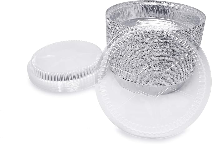 (360 Pack) Premium 6-Inch Round Foil Pans with Plastic Dome Lids l Heavy Duty l Disposable Aluminum Tin for Roasting, Baking, or Cooking - Image 7
