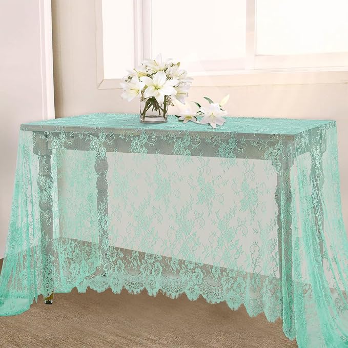 Lace Table Cloth Vintage Lace Tablecloth Desk Fabric 60x120Inch for Garden by LuoluoHouse